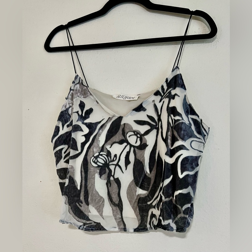 Velvet floral crop top